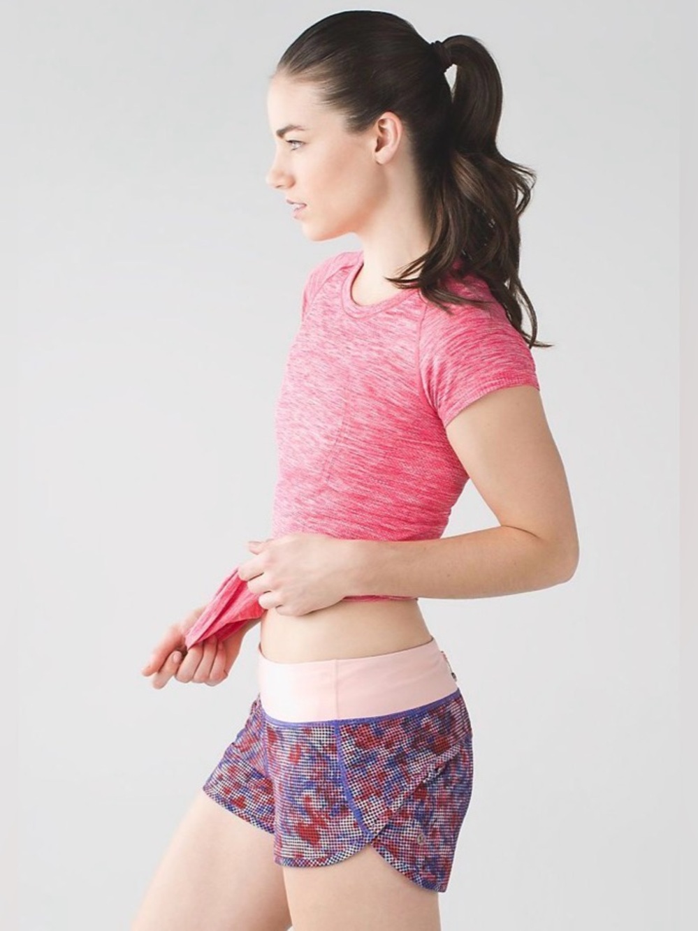 Lululemon Speed Up Shorts Size 10 Pink Purple Checkered Liner Athletic Gym Run